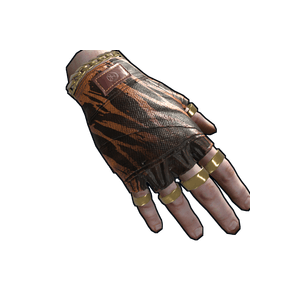 Gold Chains Leather Gloves