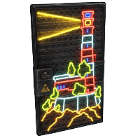 Neon Lighthouse Door