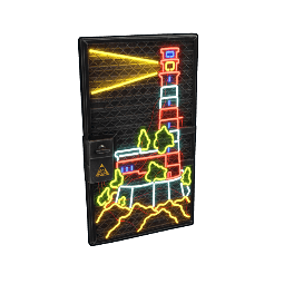 Neon Lighthouse Door