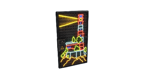 Neon Lighthouse Door