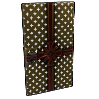 Large Present Sheet Metal Door in Rust