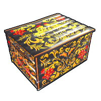Khokhloma Small Box in Rust