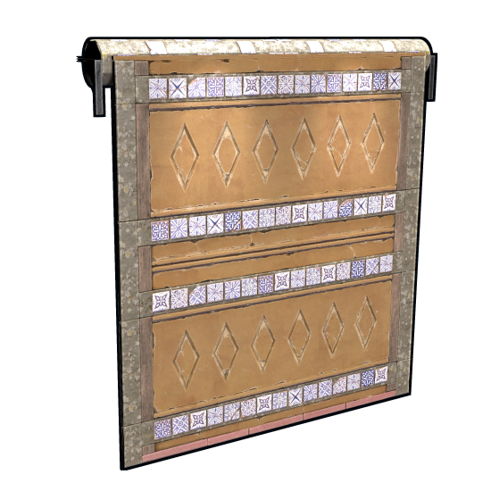 Adobe Garage Door in Rust