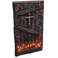 Coffin Wooden Door in Rust