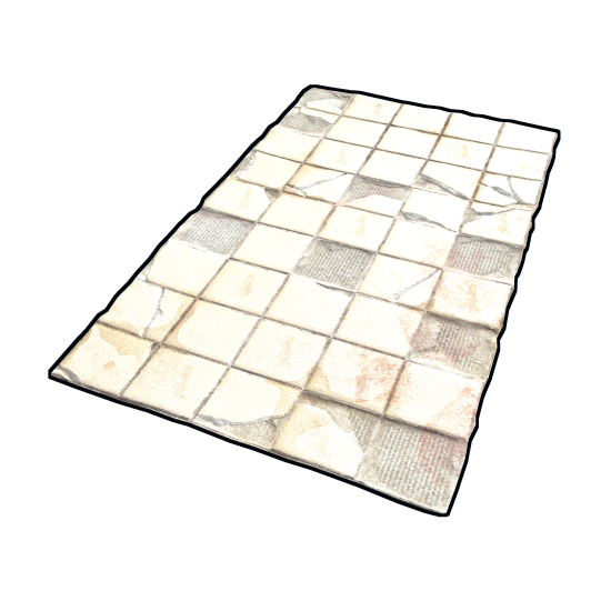 Damaged Tiles Rug in Rust