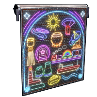 Neon Vibes Garage Door in Rust