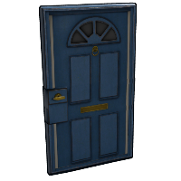 Blue Exterior Door in Rust