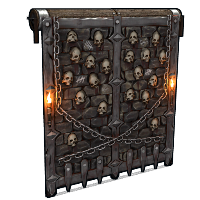 Dungeon Garage Door in Rust