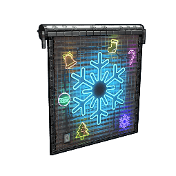 Neon Snowflake Garage Door