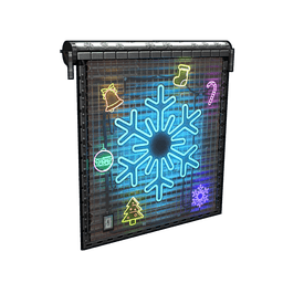 Neon Snowflake Garage Door