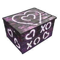 Neon Hearts Box in Rust