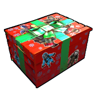 Festive Stickered Storage Box in Rust