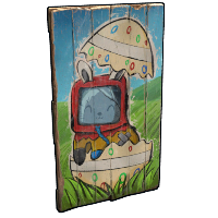 Funny Bunny Wood Door in Rust