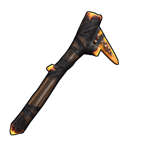 Ancient Amber Stone Pick Axe in Rust
