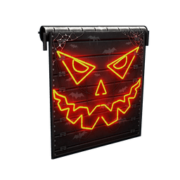 Neon Pumpkin Garage Door