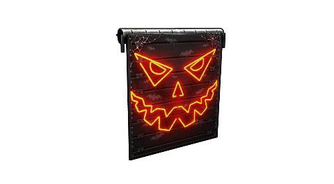Neon Pumpkin Garage Door