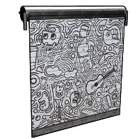 Doodle Garage Door in Rust