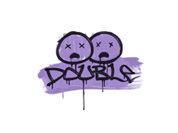 Zalakowane graffiti | Dwa trupy (brutalny fiolet)