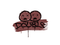 Zalakowane graffiti | Dwa trupy (ceglana czerwień)