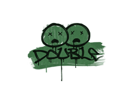 Zalakowane graffiti | Dwa trupy (zieleń dżungli)