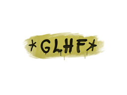 Grafiti precintado | GLHF (amarillo pollo)
