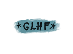 Versiegeltes Graffiti | GLHF (Drahtblau)