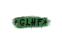 Zalakowane graffiti | GLHF (zieleń dżungli)