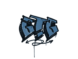 Grafiti precintado | GTG (azul monarca)