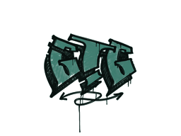 Zalakowane graffiti | GTG (żabia zieleń)