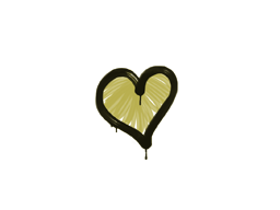Grafiti precintado | Corazón (amarillo pollo)