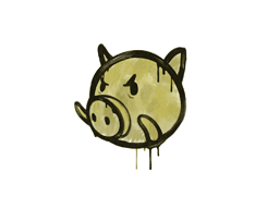 封装的涂鸦 | 猪 (草绿)