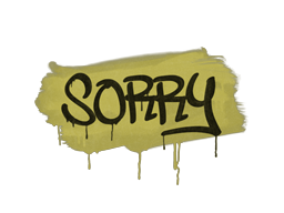 Versiegeltes Graffiti | Sorry (Glimmspangelb)