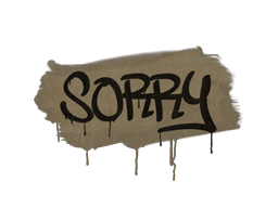 Versiegeltes Graffiti | Sorry (Staubbraun)