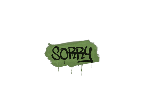 Versiegeltes Graffito | Sorry (Gefechtsgrün)