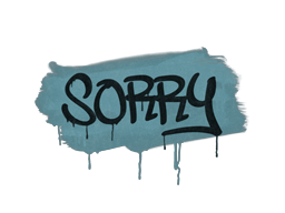 Versiegeltes Graffiti | Sorry (Drahtblau)