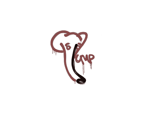 Graffiti scellé | Motif du recul de l'UMP-45 (Rouge brique)