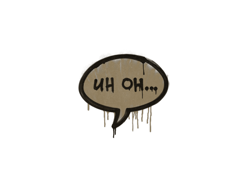 Versiegeltes Graffito | Oh oh (Staubbraun)