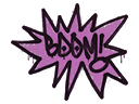 Graffiti scellé | BOUM (Rose bazooka)