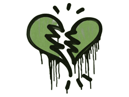Zalakowane graffiti | Złamane serce (bitewna zieleń)