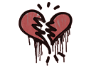 Grafiti precintado | Corazón roto (rojo sangre)
