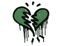 Grafiti precintado | Corazón roto (verde jungla)