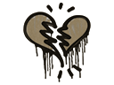 Grafiti precintado | Corazón roto (marrón tierra)