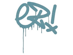 Zalakowane graffiti | Prościzna (pastelowy błękit)