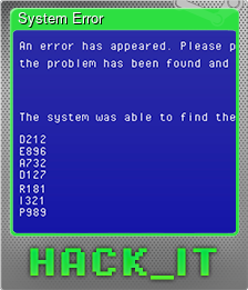 Series 1 - Card 5 of 5 - System Error