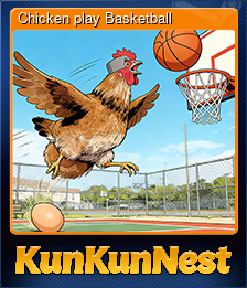 Series 1 - Card 9 of 10 - Chicken play Basketball