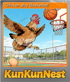 Series 1 - Card 9 of 10 - Chicken play Basketball