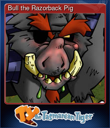 Series 1 - Card 6 of 7 - Bull the Razorback Pig