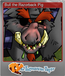 Series 1 - Card 6 of 7 - Bull the Razorback Pig