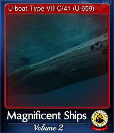 Series 1 - Card 5 of 6 - U-boat Type VII-C/41 (U-659)