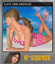 Series 1 - Card 1 of 10 - Lux's new swimsuit